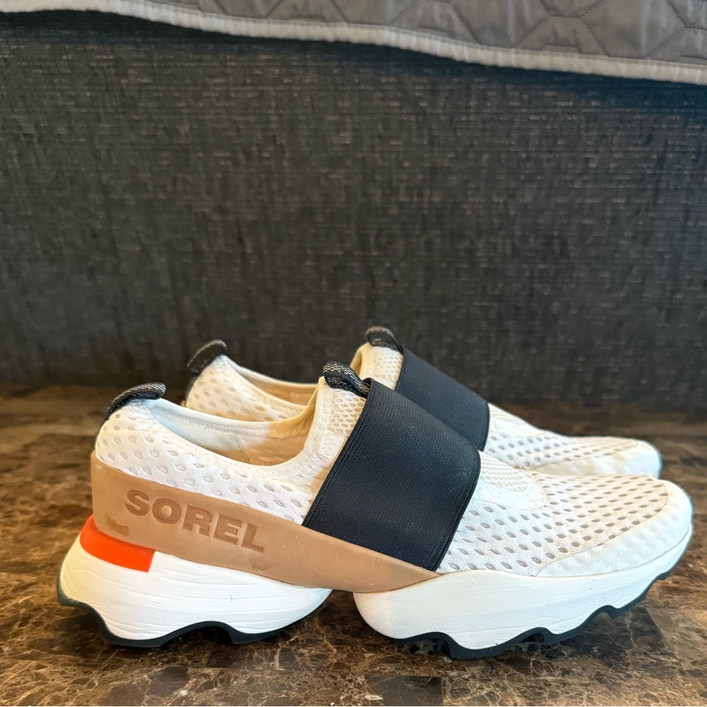 Sorel Women's White, Black & Tan Slip-On Sneakers - Picture 3 of 15